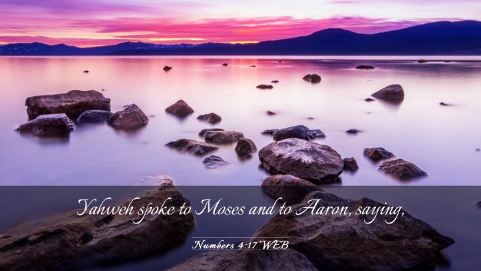 Picture 03 - Numbers 4:17 WEB Desktop Wallpaper - Yahweh spoke to Moses and to Aaron, - Desktop Bible Verse Wallpaper