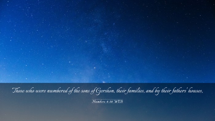 Picture 03 - Numbers 4:38 WEB Desktop Wallpaper - Those who were numbered of the sons of Gershon, - Desktop Bible Verse Wallpaper