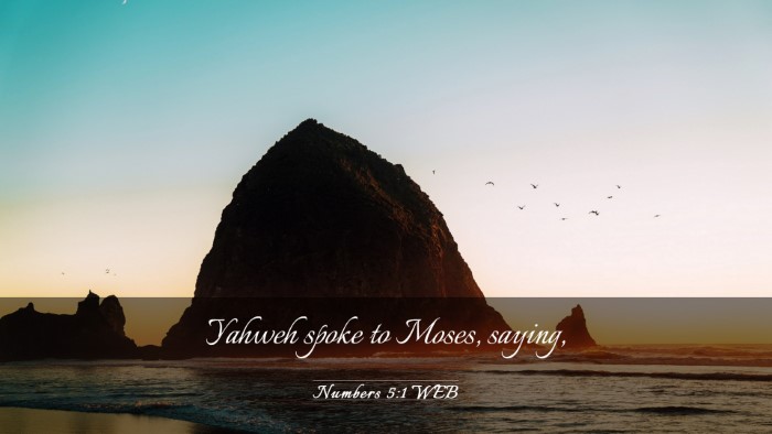 Picture 03 - Numbers 5:1 WEB Desktop Wallpaper - Yahweh spoke to Moses, - Desktop Bible Verse Wallpaper