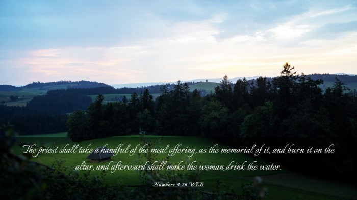 Picture 03 - Numbers 5:26 WEB Desktop Wallpaper - The priest shall take a handful of the meal - Desktop Bible Verse Wallpaper