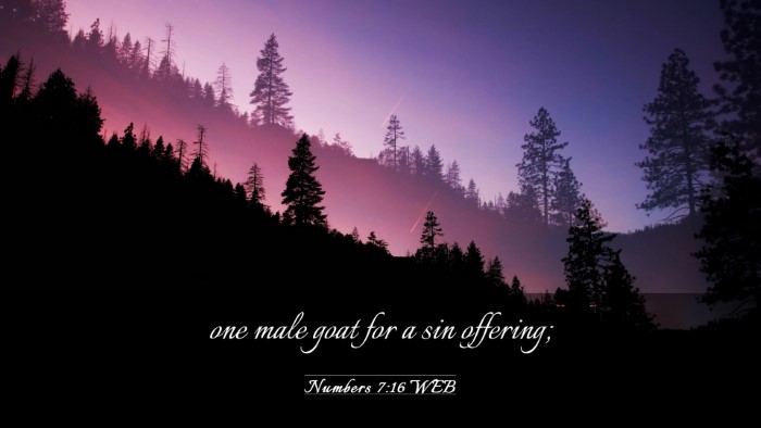 Picture 03 - Numbers 7:16 WEB Desktop Wallpaper - one male goat for a sin - Desktop Bible Verse Wallpaper