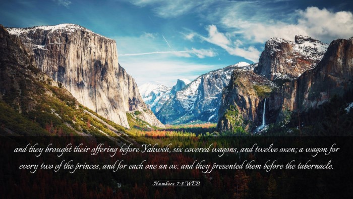 Picture 03 - Numbers 7:3 WEB Desktop Wallpaper - and they brought their offering before Yahweh, - Desktop Bible Verse Wallpaper