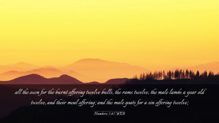 Picture 03 - Numbers 7:87 WEB Desktop Wallpaper - all the oxen for the burnt offering twelve bulls, - Desktop Bible Verse Wallpaper