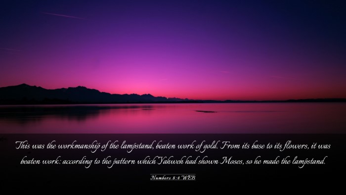 Picture 03 - Numbers 8:4 WEB Desktop Wallpaper - This was the workmanship of the lampstand, beaten - Desktop Bible Verse Wallpaper
