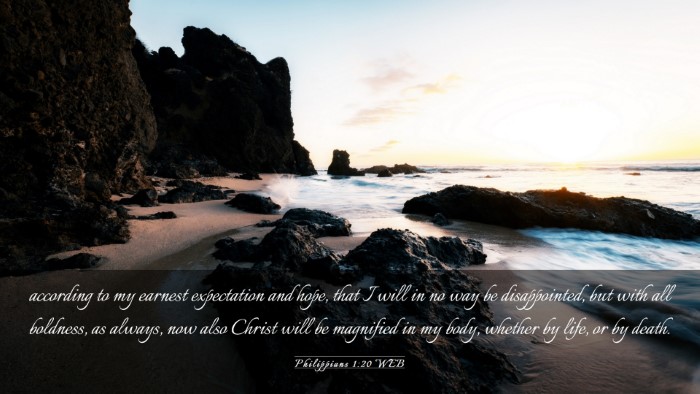 Picture 03 - Philippians 1:20 WEB Desktop Wallpaper - according to my earnest expectation and hope, - Desktop Bible Verse Wallpaper