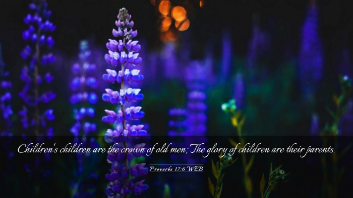 Picture 03 - Proverbs 17:6 WEB Desktop Wallpaper - Children's children are the crown of old men; The - Desktop Bible Verse Wallpaper
