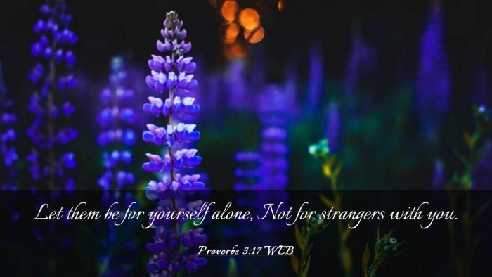 Picture 03 - Proverbs 5:17 WEB Desktop Wallpaper - Let them be for yourself alone, Not for strangers - Desktop Bible Verse Wallpaper