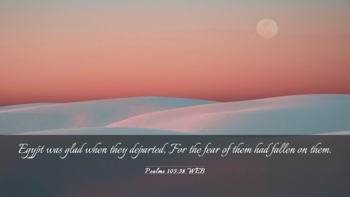 Picture 03 - Psalms 105:38 WEB Desktop Wallpaper - Egypt was glad when they departed, For the fear - Desktop Bible Verse Wallpaper