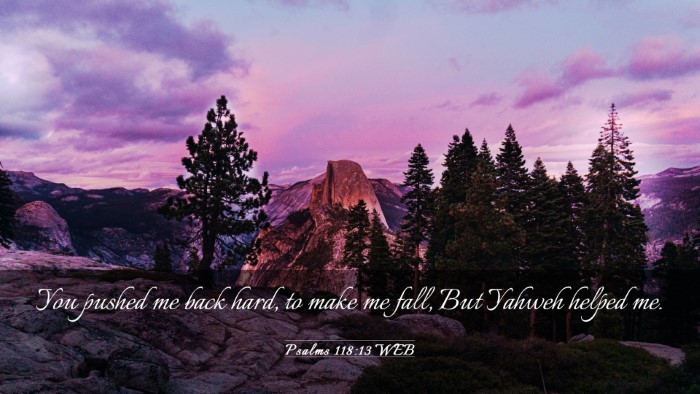 Picture 03 - Psalms 118:13 WEB Desktop Wallpaper - You pushed me back hard, to make me fall, But - Desktop Bible Verse Wallpaper