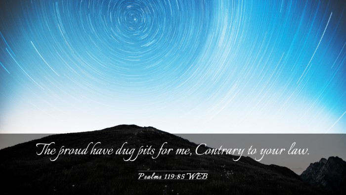 Picture 03 - Psalms 119:85 WEB Desktop Wallpaper - The proud have dug pits for me, Contrary to your - Desktop Bible Verse Wallpaper