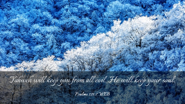 Picture 03 - Psalms 121:7 WEB Desktop Wallpaper - Yahweh will keep you from all evil. He will keep - Desktop Bible Verse Wallpaper