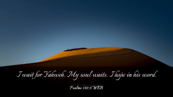 Picture 03 - Psalms 130:5 WEB Desktop Wallpaper - I wait for Yahweh. My soul waits. I hope in his - Desktop Bible Verse Wallpaper