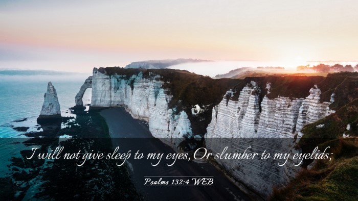 Picture 03 - Psalms 132:4 WEB Desktop Wallpaper - I will not give sleep to my eyes, Or slumber to - Desktop Bible Verse Wallpaper