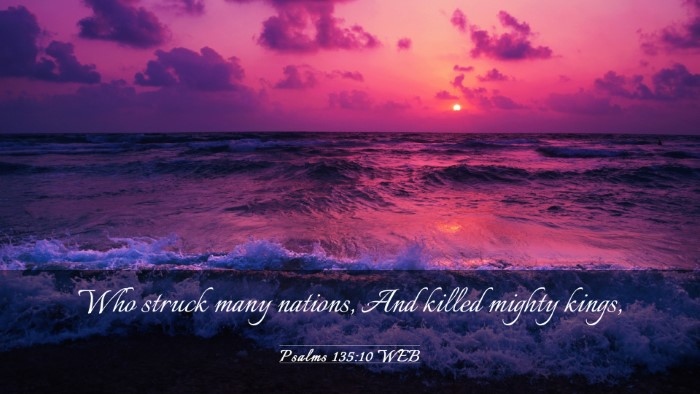 Picture 03 - Psalms 135:10 WEB Desktop Wallpaper - Who struck many nations, And killed mighty - Desktop Bible Verse Wallpaper