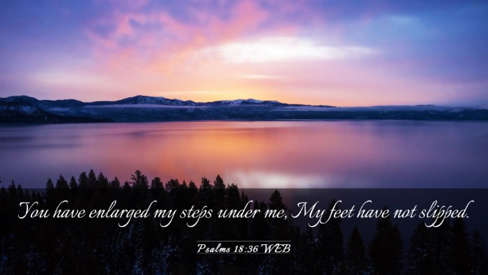 Picture 03 - Psalms 18:36 WEB Desktop Wallpaper - You have enlarged my steps under me, My feet have - Desktop Bible Verse Wallpaper