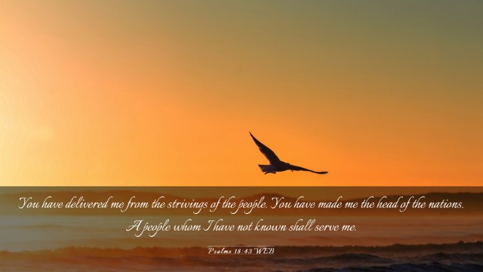 Picture 03 - Psalms 18:43 WEB Desktop Wallpaper - You have delivered me from the strivings of the - Desktop Bible Verse Wallpaper