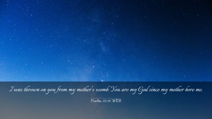 Picture 03 - Psalms 22:10 WEB Desktop Wallpaper - I was thrown on you from my mother's womb. You - Desktop Bible Verse Wallpaper