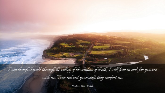 Picture 03 - Psalms 23:4 WEB Desktop Wallpaper - Even though I walk through the valley of the - Desktop Bible Verse Wallpaper
