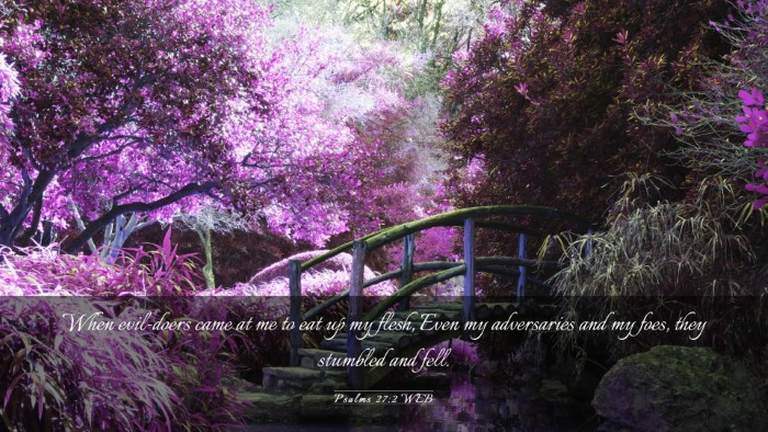 Picture 03 - Psalms 27:2 WEB Desktop Wallpaper - When evil-doers came at me to eat up my flesh, - Desktop Bible Verse Wallpaper