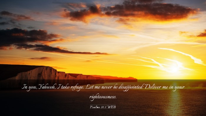 Picture 03 - Psalms 31:1 WEB Desktop Wallpaper - In you, Yahweh, I take refuge. Let me never be - Desktop Bible Verse Wallpaper