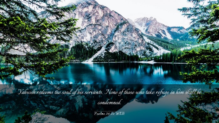 Picture 03 - Psalms 34:22 WEB Desktop Wallpaper - Yahweh redeems the soul of his servants. None of - Desktop Bible Verse Wallpaper