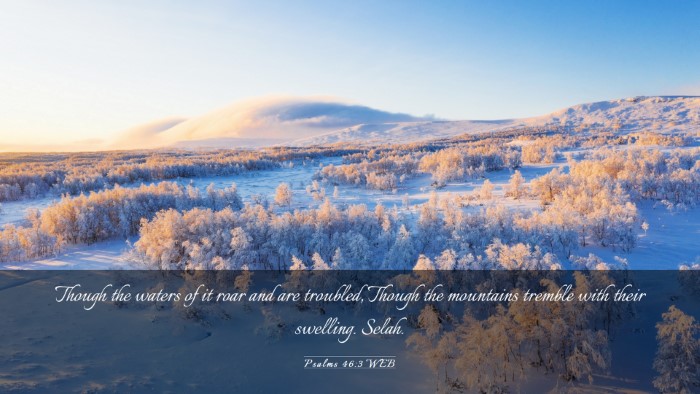 Picture 03 - Psalms 46:3 WEB Desktop Wallpaper - Though the waters of it roar and are troubled, - Desktop Bible Verse Wallpaper