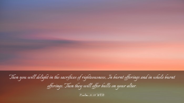 Picture 03 - Psalms 51:19 WEB Desktop Wallpaper - Then you will delight in the sacrifices of - Desktop Bible Verse Wallpaper
