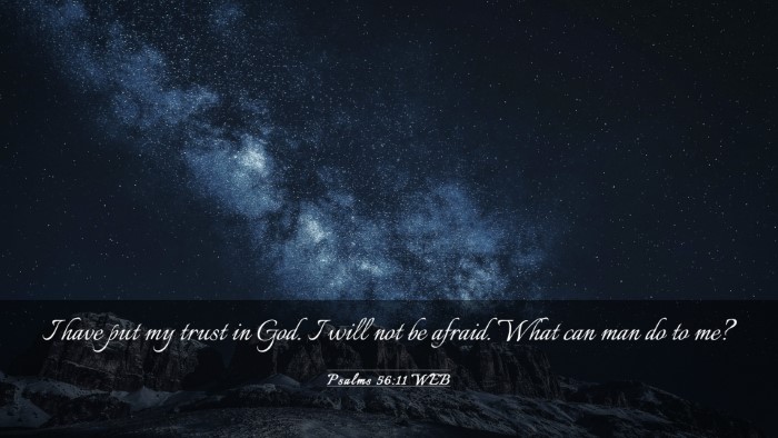 Picture 03 - Psalms 56:11 WEB Desktop Wallpaper - I have put my trust in God. I will not be afraid. - Desktop Bible Verse Wallpaper