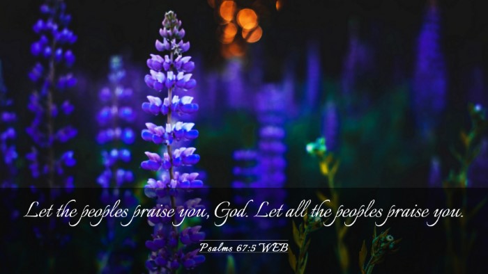 Picture 03 - Psalms 67:5 WEB Desktop Wallpaper - Let the peoples praise you, God. Let all the - Desktop Bible Verse Wallpaper