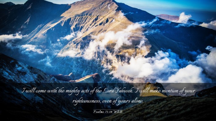 Picture 03 - Psalms 71:16 WEB Desktop Wallpaper - I will come with the mighty acts of the Lord - Desktop Bible Verse Wallpaper