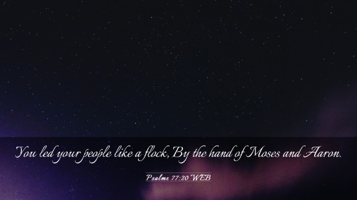 Picture 03 - Psalms 77:20 WEB Desktop Wallpaper - You led your people like a flock, By the hand of - Desktop Bible Verse Wallpaper
