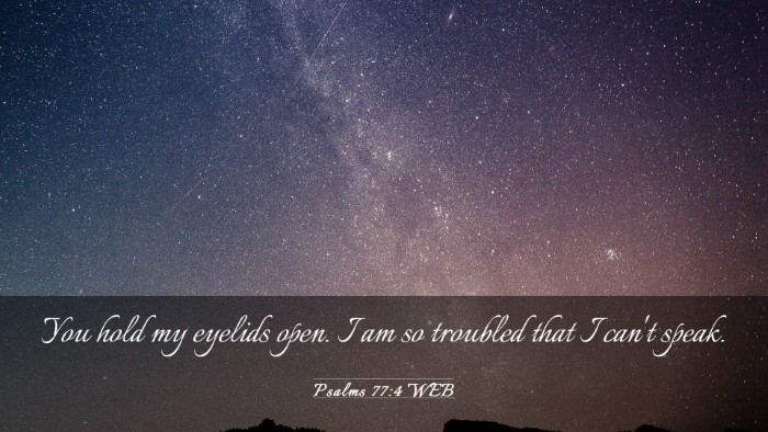 Picture 03 - Psalms 77:4 WEB Desktop Wallpaper - You hold my eyelids open. I am so troubled that I - Desktop Bible Verse Wallpaper