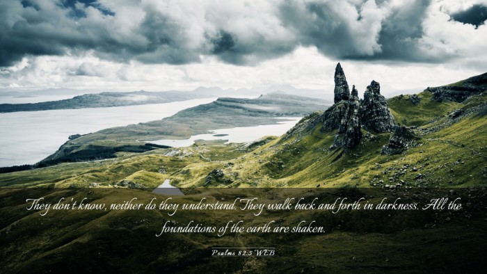 Picture 03 - Psalms 82:5 WEB Desktop Wallpaper - They don't know, neither do they understand. They - Desktop Bible Verse Wallpaper