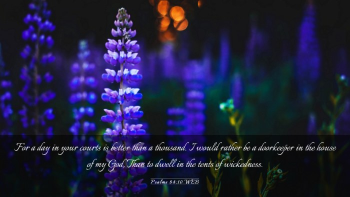 Picture 03 - Psalms 84:10 WEB Desktop Wallpaper - For a day in your courts is better than a - Desktop Bible Verse Wallpaper