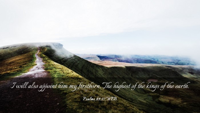 Picture 03 - Psalms 89:27 WEB Desktop Wallpaper - I will also appoint him my firstborn, The highest - Desktop Bible Verse Wallpaper
