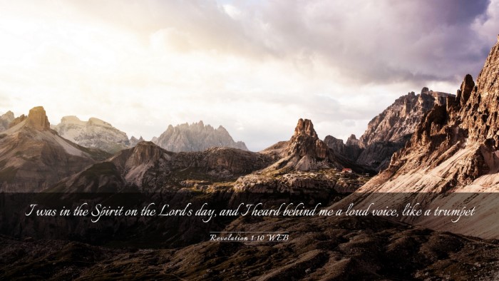 Picture 03 - Revelation 1:10 WEB Desktop Wallpaper - I was in the Spirit on the Lord's day, and I - Desktop Bible Verse Wallpaper