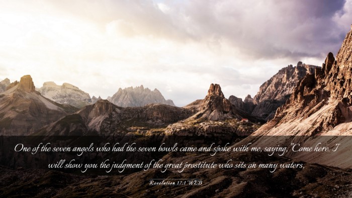Picture 03 - Revelation 17:1 WEB Desktop Wallpaper - One of the seven angels who had the seven bowls - Desktop Bible Verse Wallpaper