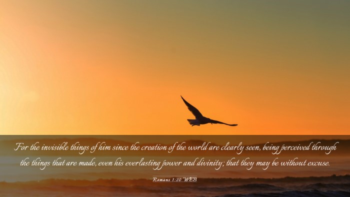 Picture 03 - Romans 1:20 WEB Desktop Wallpaper - For the invisible things of him since the - Desktop Bible Verse Wallpaper