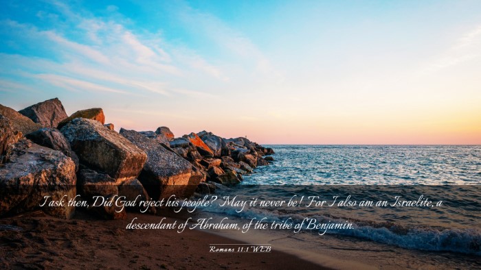Picture 03 - Romans 11:1 WEB Desktop Wallpaper - I ask then, Did God reject his people? May it - Desktop Bible Verse Wallpaper