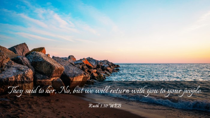 Picture 03 - Ruth 1:10 WEB Desktop Wallpaper - They said to her, No, but we will return with you - Desktop Bible Verse Wallpaper