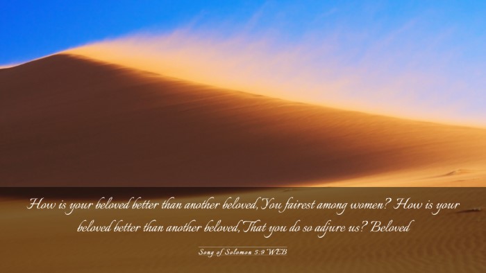 Picture 03 - Song of Solomon 5:9 WEB Desktop Wallpaper - How is your beloved better than another beloved, - Desktop Bible Verse Wallpaper