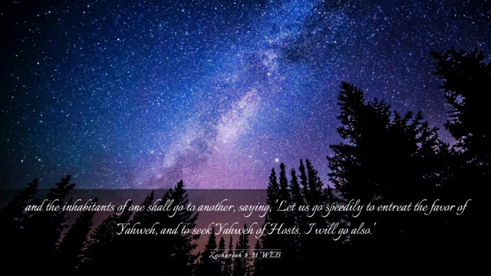 Picture 03 - Zechariah 8:21 WEB Desktop Wallpaper - and the inhabitants of one shall go to another, - Desktop Bible Verse Wallpaper