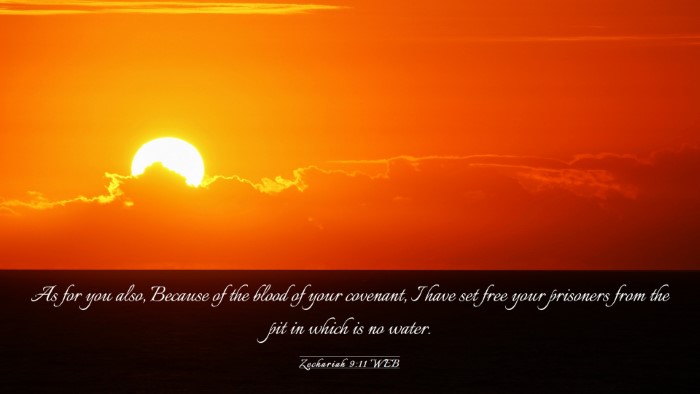 Picture 03 - Zechariah 9:11 WEB Desktop Wallpaper - As for you also, Because of the blood of your - Desktop Bible Verse Wallpaper