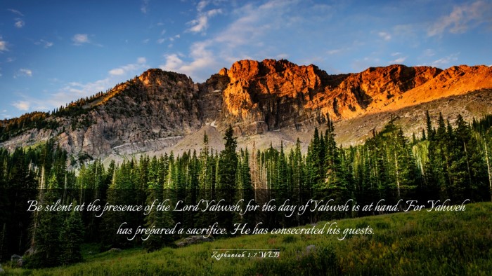 Picture 03 - Zephaniah 1:7 WEB Desktop Wallpaper - Be silent at the presence of the Lord Yahweh, for - Desktop Bible Verse Wallpaper