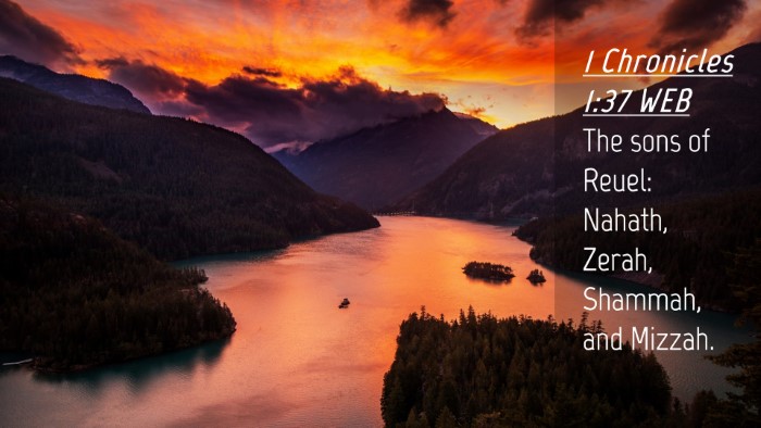 Picture 04 - 1 Chronicles 1:37 WEB Desktop Wallpaper - The sons of Reuel: Nahath, Zerah, Shammah, and - Desktop Bible Verse Wallpaper