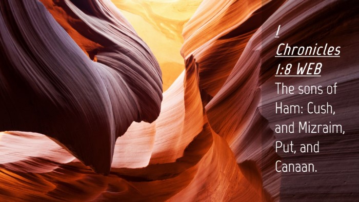 Picture 04 - 1 Chronicles 1:8 WEB Desktop Wallpaper - The sons of Ham: Cush, and Mizraim, Put, and - Desktop Bible Verse Wallpaper