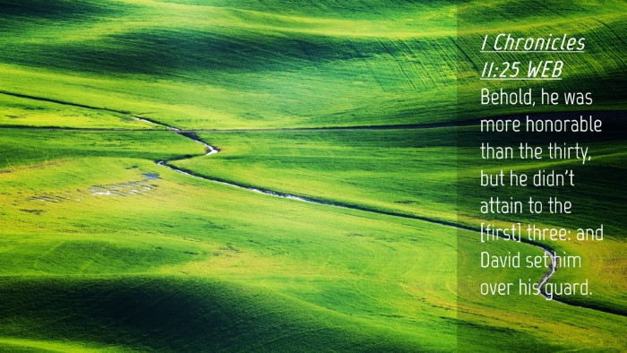 Picture 04 - 1 Chronicles 11:25 WEB Desktop Wallpaper - Behold, he was more honorable than the thirty, - Desktop Bible Verse Wallpaper