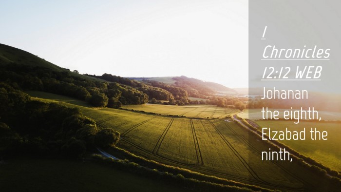 Picture 04 - 1 Chronicles 12:12 WEB Desktop Wallpaper - Johanan the eighth, Elzabad the - Desktop Bible Verse Wallpaper
