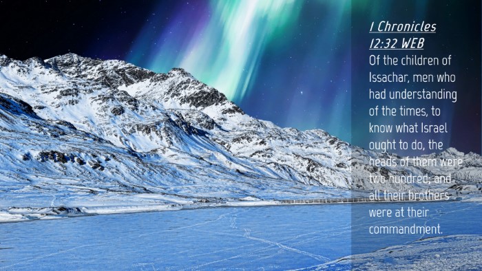 Picture 04 - 1 Chronicles 12:32 WEB Desktop Wallpaper - Of the children of Issachar, men who had - Desktop Bible Verse Wallpaper