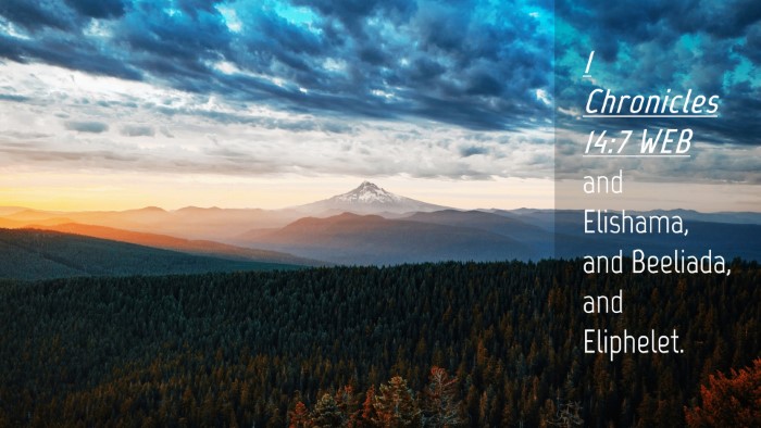 Picture 04 - 1 Chronicles 14:7 WEB Desktop Wallpaper - and Elishama, and Beeliada, and - Desktop Bible Verse Wallpaper